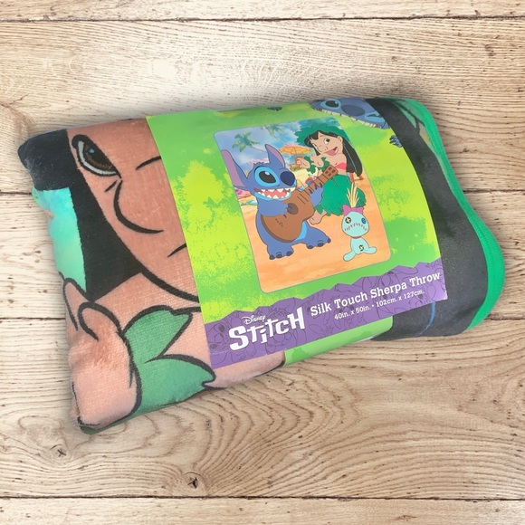 🏝️DISNEY LILO AND STITCH SILK TOUCH SHERPA THROW BLANKET - Picture 4 of 4